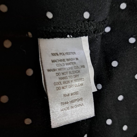 Jasmine & Juliana Black white polka dots hidden button up blouse Large - Picture 5 of 6